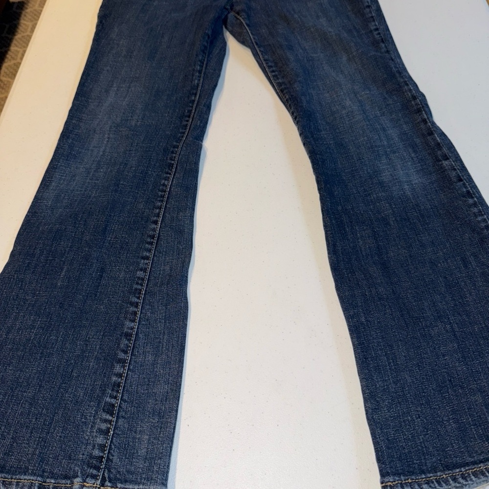GAP Jeans Women's 8 (30x29) Curvy Flare Dark Wash Stretch‎ Denim Blue Preppy